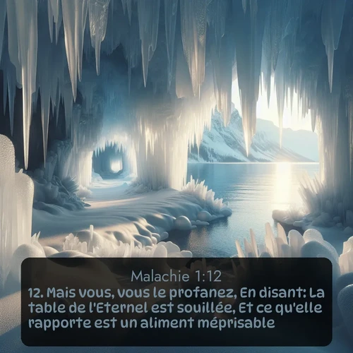 Segond Malachie  ; image nature: image avec le verset biblique :Mais vous, vous le profanez, En disant: La table de l&#039;Eternel est souillée, Et ce qu&#039;elle rapporte est un aliment méprisable. ;  ; 1:12