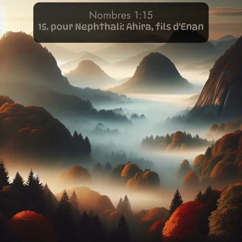 Segond Nombres  ; image nature: image avec le verset biblique :pour Nephthali: Ahira, fils d&#039;Enan. ;  ; 1:15