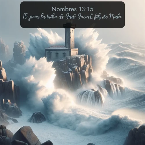 Segond Nombres  ; image nature: image avec le verset biblique :pour la tribu de Gad: Guéuel, fils de Maki. ;  ; 13:15