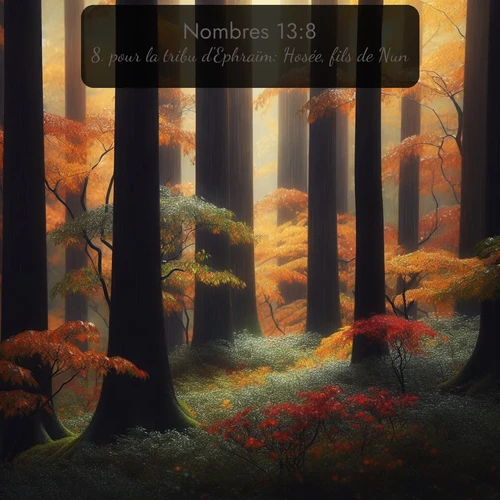 Segond Nombres  ; image nature: image avec le verset biblique :pour la tribu d&#039;Ephraïm: Hosée, fils de Nun; ;  ; 13:8