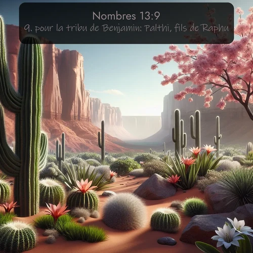 Segond Nombres  ; image nature: image avec le verset biblique :pour la tribu de Benjamin: Palthi, fils de Raphu; ;  ; 13:9