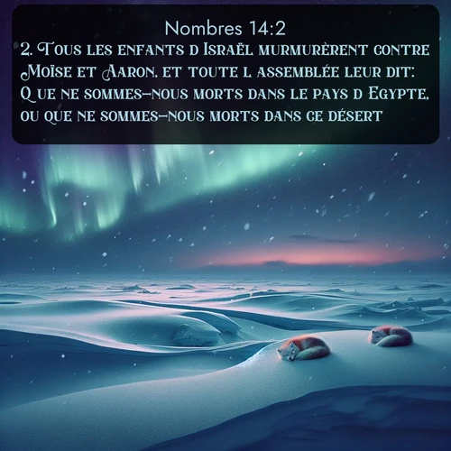 Segond Nombres  ; image nature: image avec le verset biblique :Tous les enfants d&#039;Israël murmurèrent contre Moïse et Aaron, et toute l&#039;assemblée leur dit: Que ne sommes-nous morts dans le pays d&#039;Egypte, ou que ne sommes-nous morts dans ce désert! ;  ; 14:2