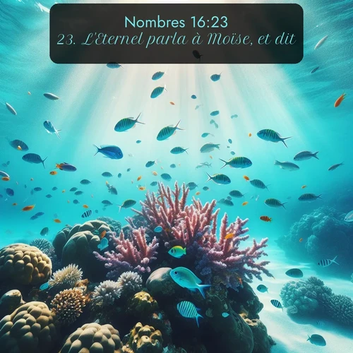 Segond Nombres  ; image nature: image avec le verset biblique :L&#039;Eternel parla à Moïse, et dit: ;  ; 16:23