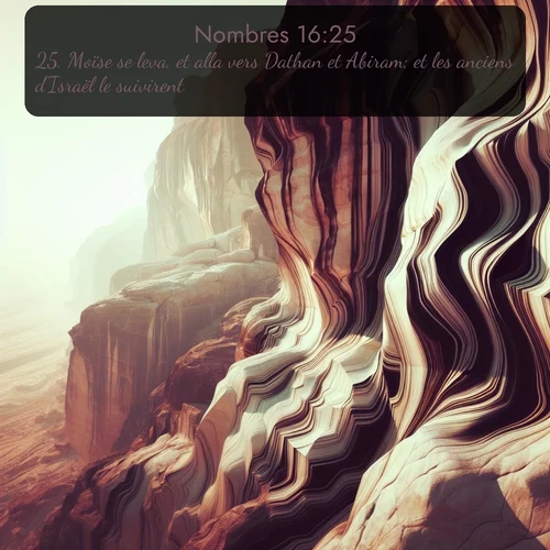 Segond Nombres  ; image nature: image avec le verset biblique :Moïse se leva, et alla vers Dathan et Abiram; et les anciens d&#039;Israël le suivirent. ;  ; 16:25