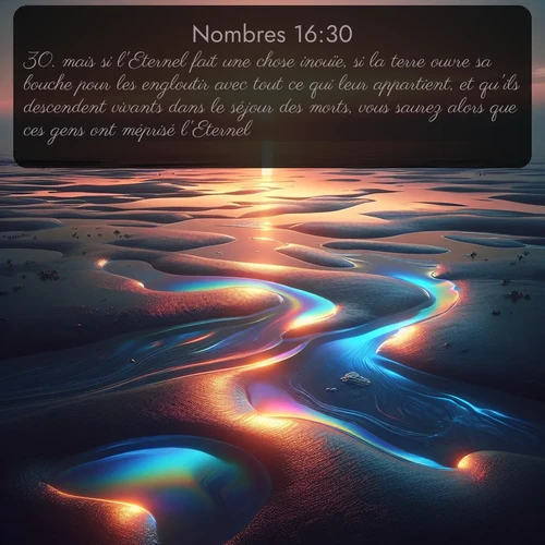 Segond Nombres  ; image nature: image avec le verset biblique :mais si l&#039;Eternel fait une chose inouïe, si la terre ouvre sa bouche pour les engloutir avec tout ce qui leur appartient, et qu&#039;ils descendent vivants dans le séjour des morts, vous saurez alors que ces gens ont méprisé l&#039;Eternel. ;  ; 16:30