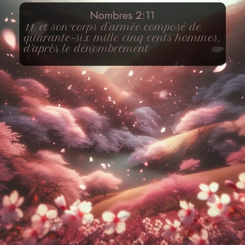 Segond Nombres  ; image nature: image avec le verset biblique :et son corps d&#039;armée composé de quarante-six mille cinq cents hommes, d&#039;après le dénombrement. ;  ; 2:11