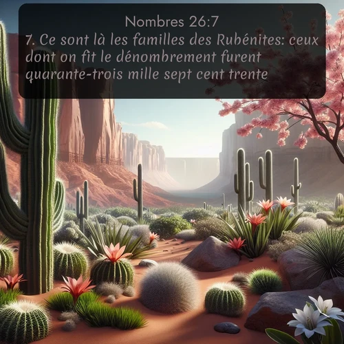 Segond Nombres  ; image nature: image avec le verset biblique :Ce sont là les familles des Rubénites: ceux dont on fit le dénombrement furent quarante-trois mille sept cent trente. - ;  ; 26:7