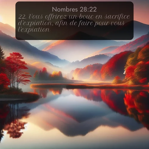 Segond Nombres  ; image nature: image avec le verset biblique :Vous offrirez un bouc en sacrifice d&#039;expiation, afin de faire pour vous l&#039;expiation. ;  ; 28:22