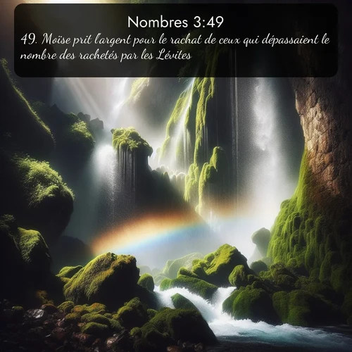 Segond Nombres  ; image nature: image avec le verset biblique :Moïse prit l&#039;argent pour le rachat de ceux qui dépassaient le nombre des rachetés par les Lévites; ;  ; 3:49