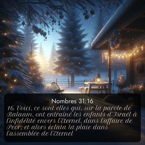 Segond Nombres  ; image nature: image avec le verset biblique :Voici, ce sont elles qui, sur la parole de Balaam, ont entraîné les enfants d&#039;Israël à l&#039;infidélité envers l&#039;Eternel, dans l&#039;affaire de Peor; et alors éclata la plaie dans l&#039;assemblée de l&#039;Eternel. ;  ; 31:16