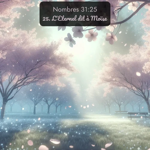 Segond Nombres  ; image nature: image avec le verset biblique :L&#039;Eternel dit à Moïse: ;  ; 31:25