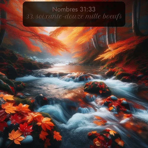 Segond Nombres  ; image nature: image avec le verset biblique :soixante-douze mille boeufs, ;  ; 31:33