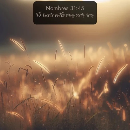 Segond Nombres  ; image nature: image avec le verset biblique :trente mille cinq cents ânes, ;  ; 31:45