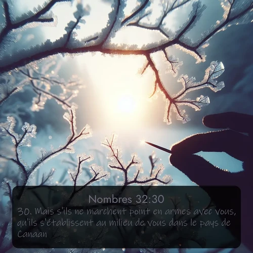 Segond Nombres  ; image nature: image avec le verset biblique :Mais s&#039;ils ne marchent point en armes avec vous, qu&#039;ils s&#039;établissent au milieu de vous dans le pays de Canaan. ;  ; 32:30