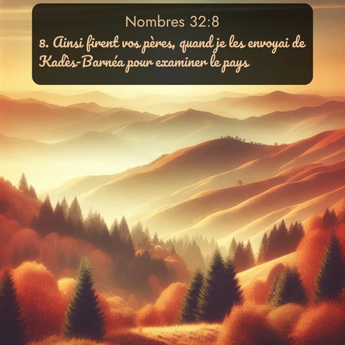 Segond Nombres  ; image nature: image avec le verset biblique :Ainsi firent vos pères, quand je les envoyai de Kadès-Barnéa pour examiner le pays. ;  ; 32:8