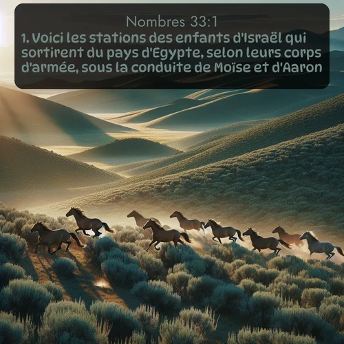 Segond Nombres  ; image nature: image avec le verset biblique :Voici les stations des enfants d&#039;Israël qui sortirent du pays d&#039;Egypte, selon leurs corps d&#039;armée, sous la conduite de Moïse et d&#039;Aaron. ;  ; 33:1
