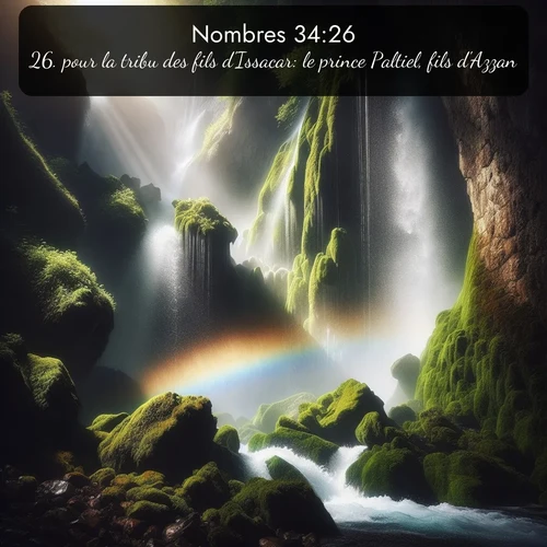 Segond Nombres  ; image nature: image avec le verset biblique :pour la tribu des fils d&#039;Issacar: le prince Paltiel, fils d&#039;Azzan; ;  ; 34:26