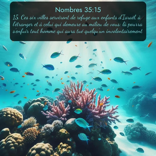 Segond Nombres  ; image nature: image avec le verset biblique :Ces six villes serviront de refuge aux enfants d&#039;Israël, à l&#039;étranger et à celui qui demeure au milieu de vous: là pourra s&#039;enfuir tout homme qui aura tué quelqu&#039;un involontairement. ;  ; 35:15