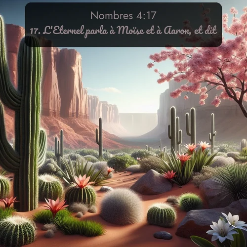 Segond Nombres  ; image nature: image avec le verset biblique :L&#039;Eternel parla à Moïse et à Aaron, et dit: ;  ; 4:17