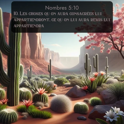 Segond Nombres  ; image nature: image avec le verset biblique :Les choses qu&#039;on aura consacrées lui appartiendront, ce qu&#039;on lui aura remis lui appartiendra. ;  ; 5:10