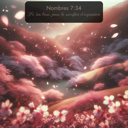Segond Nombres  ; image nature: image avec le verset biblique :un bouc, pour le sacrifice d&#039;expiation; ;  ; 7:34