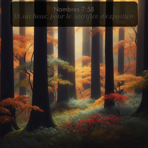 Segond Nombres  ; image nature: image avec le verset biblique :un bouc, pour le sacrifice d&#039;expiation; ;  ; 7:58
