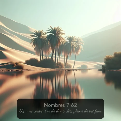 Segond Nombres  ; image nature: image avec le verset biblique :une coupe d&#039;or de dix sicles, pleine de parfum; ;  ; 7:62