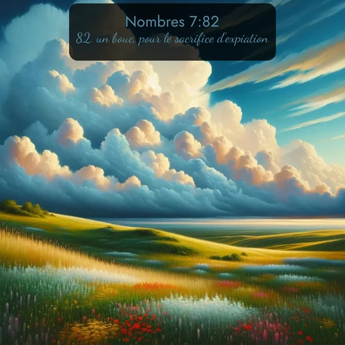 Segond Nombres  ; image nature: image avec le verset biblique :un bouc, pour le sacrifice d&#039;expiation; ;  ; 7:82