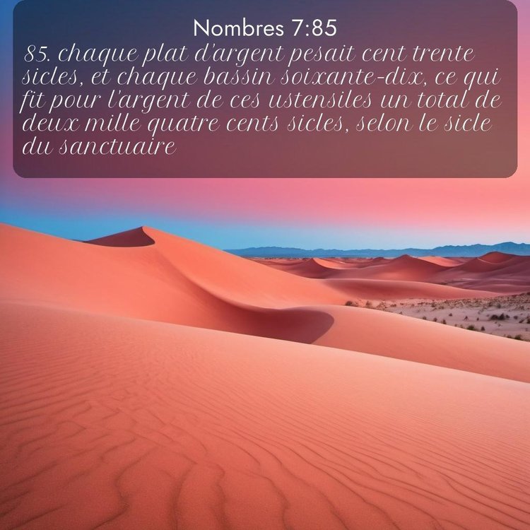 Segond Nombres 7:85