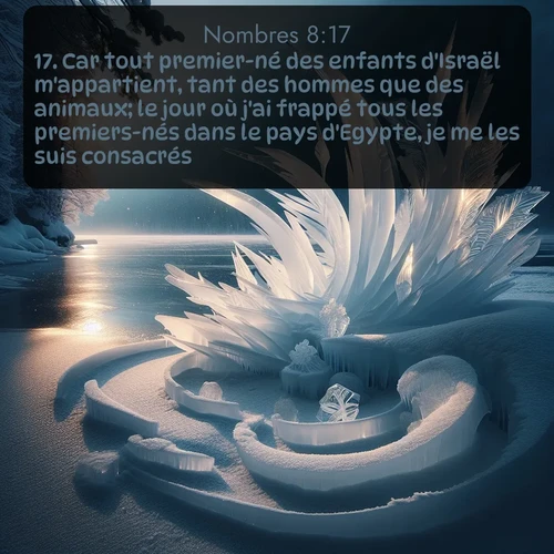 Segond Nombres  ; image nature: image avec le verset biblique :Car tout premier-né des enfants d&#039;Israël m&#039;appartient, tant des hommes que des animaux; le jour où j&#039;ai frappé tous les premiers-nés dans le pays d&#039;Egypte, je me les suis consacrés. ;  ; 8:17