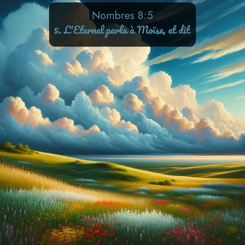 Segond Nombres  ; image nature: image avec le verset biblique :L&#039;Eternel parla à Moïse, et dit: ;  ; 8:5