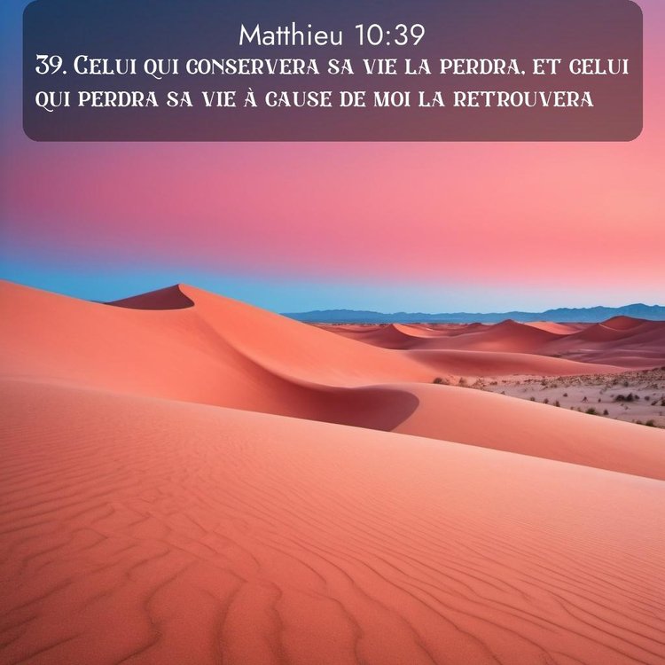 Segond Évangile selon Matthieu 10:39