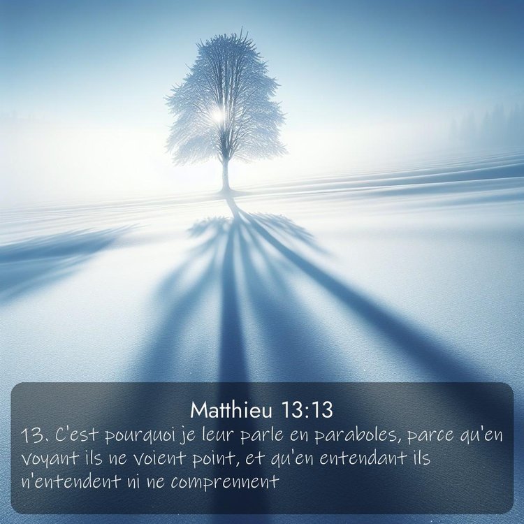 Segond Évangile selon Matthieu 13:13