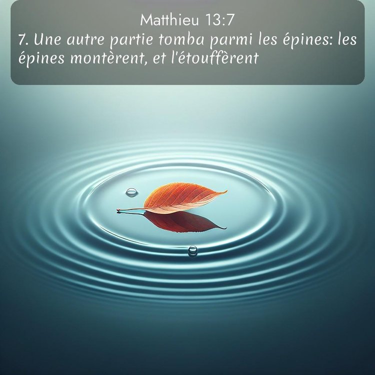 Segond Évangile selon Matthieu 13:7