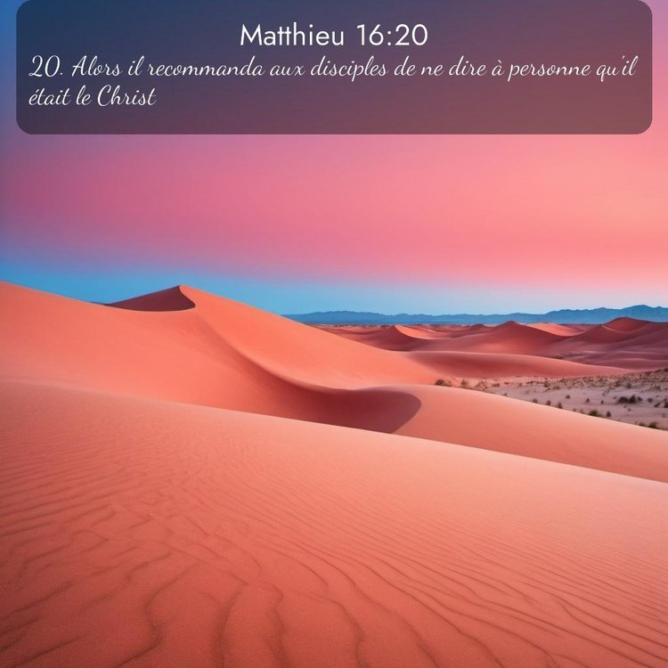 Segond Évangile selon Matthieu 16:20