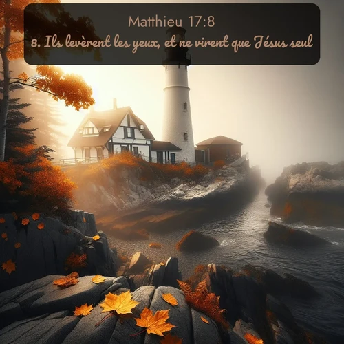 Segond Évangile selon Matthieu  ; image nature: image avec le verset biblique :Ils levèrent les yeux, et ne virent que Jésus seul. ;  ; 17:8