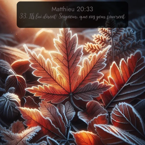 Segond Évangile selon Matthieu  ; image nature: image avec le verset biblique :Ils lui dirent: Seigneur, que nos yeux s&#039;ouvrent. ;  ; 20:33