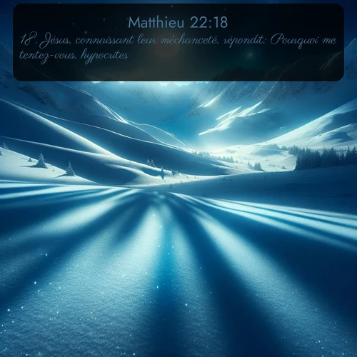 Segond Évangile selon Matthieu  ; image nature: image avec le verset biblique :Jésus, connaissant leur méchanceté, répondit: Pourquoi me tentez-vous, hypocrites? ;  ; 22:18