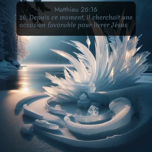 Segond Évangile selon Matthieu  ; image nature: image avec le verset biblique :Depuis ce moment, il cherchait une occasion favorable pour livrer Jésus. ;  ; 26:16