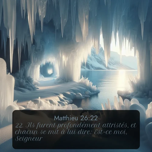 Segond Évangile selon Matthieu  ; image nature: image avec le verset biblique :Ils furent profondément attristés, et chacun se mit à lui dire: Est-ce moi, Seigneur? ;  ; 26:22