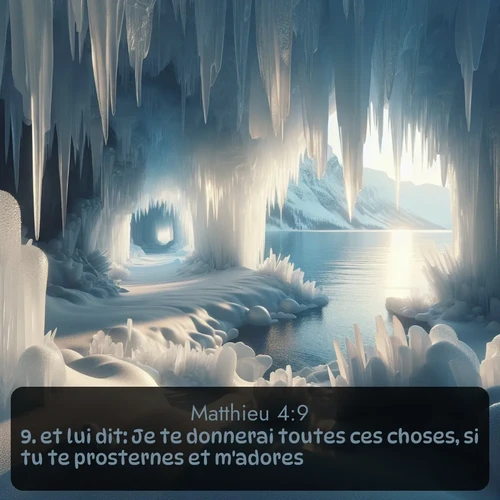 Segond Évangile selon Matthieu  ; image nature: image avec le verset biblique :et lui dit: Je te donnerai toutes ces choses, si tu te prosternes et m&#039;adores. ;  ; 4:9