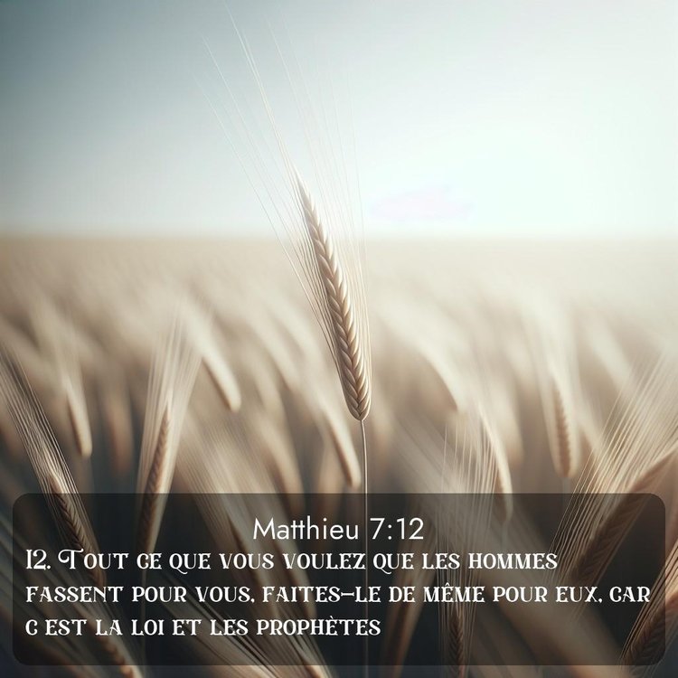 Segond Évangile selon Matthieu 7:12