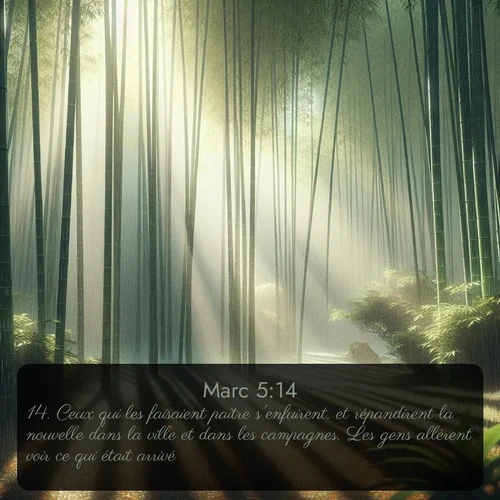 Segond Évangile selon Marc  ; image nature: image avec le verset biblique :Ceux qui les faisaient paître s&#039;enfuirent, et répandirent la nouvelle dans la ville et dans les campagnes. Les gens allèrent voir ce qui était arrivé. ;  ; 5:14