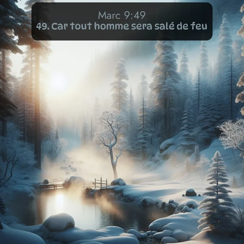 Segond Évangile selon Marc  ; image nature: image avec le verset biblique :Car tout homme sera salé de feu. ;  ; 9:49