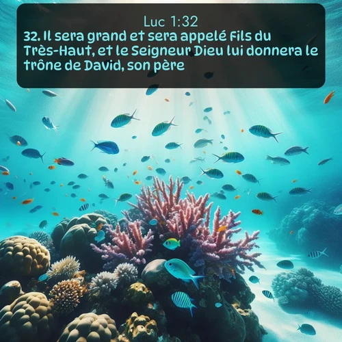 Segond Évangile selon Luc  ; image nature: image avec le verset biblique :Il sera grand et sera appelé Fils du Très-Haut, et le Seigneur Dieu lui donnera le trône de David, son père. ;  ; 1:32