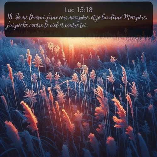 Segond Évangile selon Luc  ; image nature: image avec le verset biblique :Je me lèverai, j&#039;irai vers mon père, et je lui dirai: Mon père, j&#039;ai péché contre le ciel et contre toi, ;  ; 15:18
