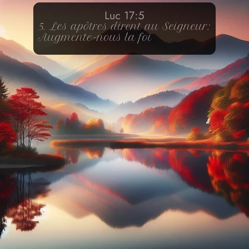 Segond Évangile selon Luc  ; image nature: image avec le verset biblique :Les apôtres dirent au Seigneur: Augmente-nous la foi. ;  ; 17:5
