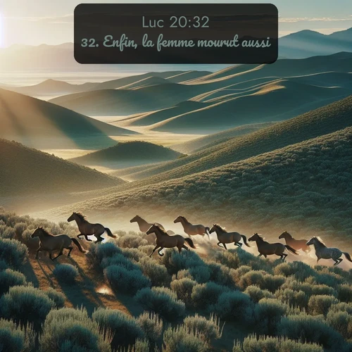 Segond Évangile selon Luc  ; image nature: image avec le verset biblique :Enfin, la femme mourut aussi. ;  ; 20:32