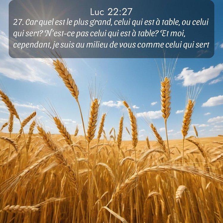 Segond Évangile selon Luc 22:27