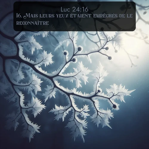 Segond Évangile selon Luc  ; image nature: image avec le verset biblique :Mais leurs yeux étaient empêchés de le reconnaître. ;  ; 24:16